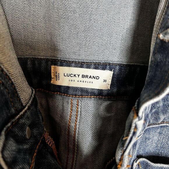 Lucky Brand Denim Overalls Utility Buttons Straight Leg Front Pockets 30 - Picture 8 of 11